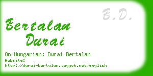 bertalan durai business card